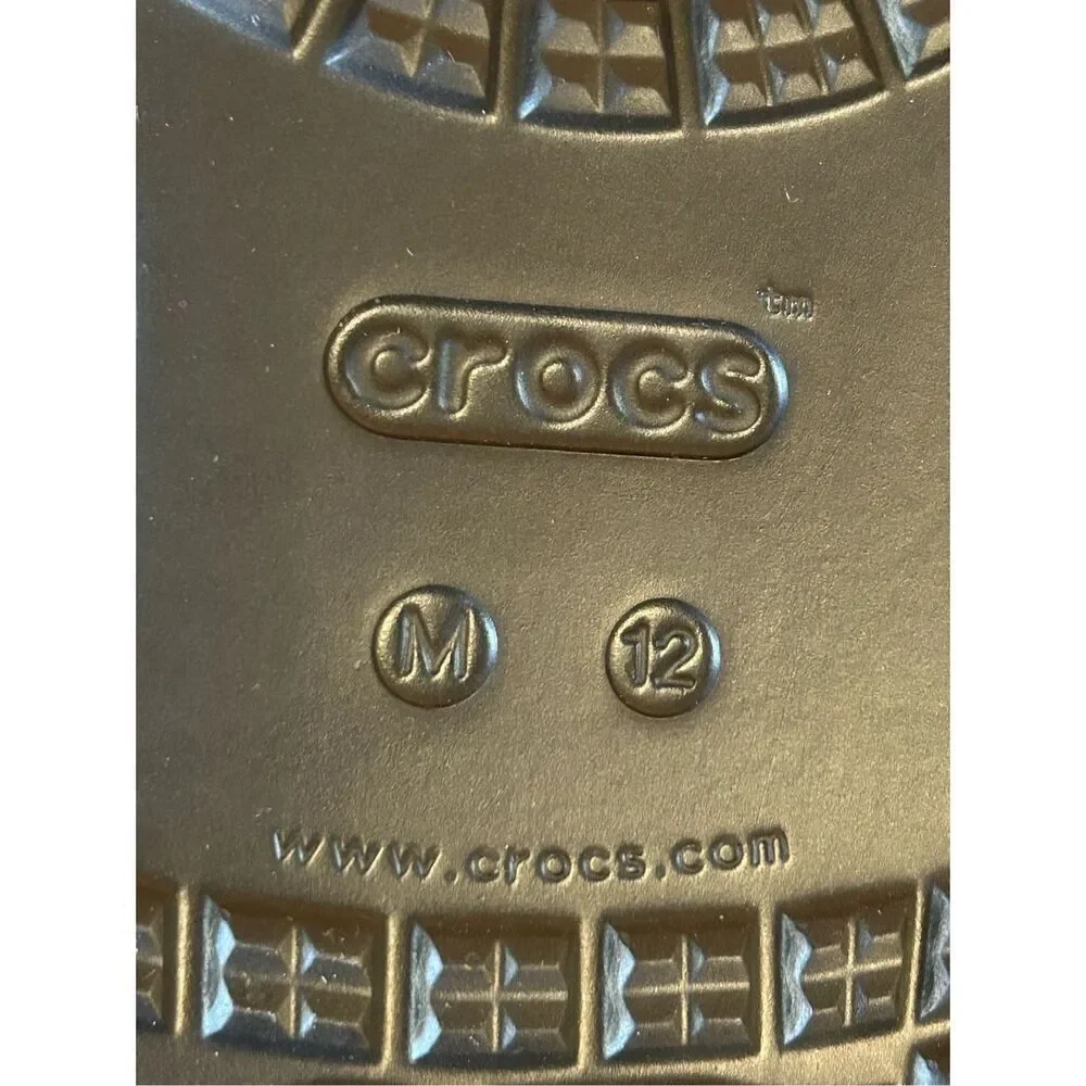 Crocs Classic Starry Glitter Sandals Double Strap Slides Black Blue Mens 12 nwt